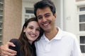 Couple standing outside new house Royalty Free Stock Photo