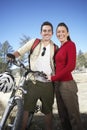 Couple Standing Together With Bicycle Royalty Free Stock Photo