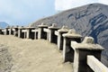 Couple stay on the top near volcano Bromo in Indonesia Royalty Free Stock Photo