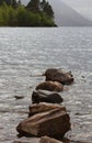 Step stones - Loch Shiel - Scotland Royalty Free Stock Photo