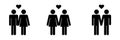 Couple stick figure icon set. heterosexual homosexual straight lgbtq. Eps vector Royalty Free Stock Photo