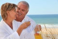 Couple stood at the beach Royalty Free Stock Photo