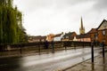 Historic Fye Bridge with Qyaside and the Cathedral in the distance