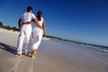 Couple strolling on beach Royalty Free Stock Photo