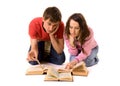 Couple of students doing homework Royalty Free Stock Photo