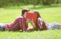 Couple students in love kissing Royalty Free Stock Photo