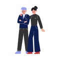 Couple of Students Standing Together, Boy and Girl Teenagers Characters Posing Vector Illustration