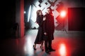 Couple in Studio, portrait with harsh light and