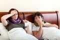 Couple suffering flu Royalty Free Stock Photo