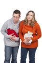 Couple suffering from stomach pain Royalty Free Stock Photo