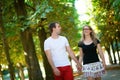 Couple on a summer or early fall day Royalty Free Stock Photo