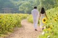 Couple in Sunflower field