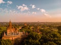 Myanmar, couple sunrise Bagan, men woman sunset Bagan .old city of Bagan Myanmar, Pagan Burma Asia old ruins Pagodas and