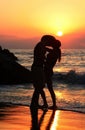 Couple at sunset Royalty Free Stock Photo