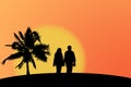 Couple and sunset