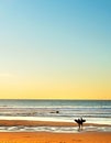 Couple at sunset, Portugal Royalty Free Stock Photo