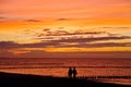 Couple sunset sea Royalty Free Stock Photo