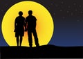 Couple sunset silhouette Royalty Free Stock Photo