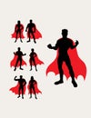 Couple Superhero Silhouettes Royalty Free Stock Photo