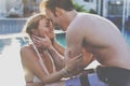 Couple Swimming Holiday Love Concept Royalty Free Stock Photo