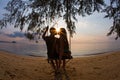 Couple swinging on a swing Royalty Free Stock Photo