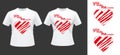 Couple T shirt desdign with hearts Royalty Free Stock Photo