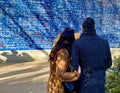 The view of the wall of love in the capital of France