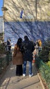 The view of the wall of love in the capital of France