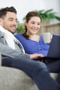 Couple with tablet  in modern apartment Royalty Free Stock Photo