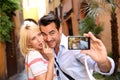 Couple taking picture in Rome Royalty Free Stock Photo