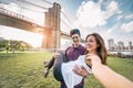 Couple taking selfie in New York Royalty Free Stock Photo