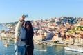 Couple taking selfie Porto, Portugal