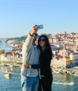 Couple taking selfie Porto, Portugal