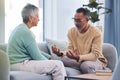 Couple, talking and conversation during fight on sofa about marriage problems, conflict and communication. Divorce Royalty Free Stock Photo