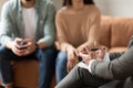 Couple talking at session with male therapist Royalty Free Stock Photo