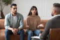 Couple talking at session with professional male therapist Royalty Free Stock Photo