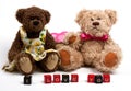 Couple teddy bears with heart. Valentine's day