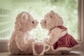 Couple teddy bears in love Royalty Free Stock Photo