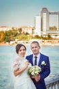 Couple on their wedding day Royalty Free Stock Photo