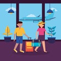 people and travel flat design