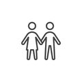 Couple togetherness line icon