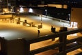 Couple at empty parking ramp