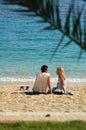 Couple on Toulon beach Royalty Free Stock Photo