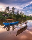 The Couple Traditional boat at bintan island Indonesia