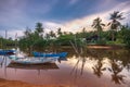 The Couple Traditional boat at bintan island Indonesia