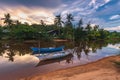 The Couple Traditional boat at bintan island Indonesia