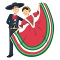 Couple of traditional mexican dancers Royalty Free Stock Photo