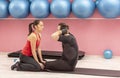 Couple Training in a Gym Royalty Free Stock Photo