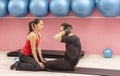 Couple Training in a Gym Royalty Free Stock Photo