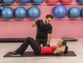 Couple Training in a Gym Royalty Free Stock Photo